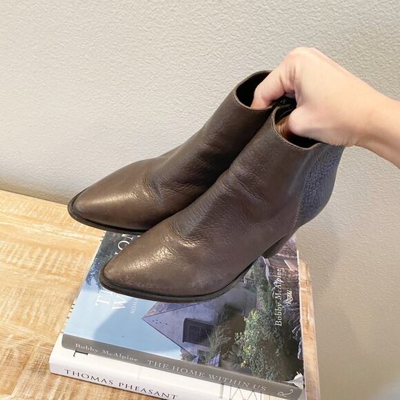 All saints Pebbled Leather Pointed Booties 36.5 - Picture 6 of 10